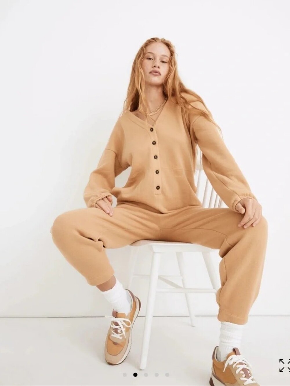 Madewell MWL Betterterry Coverall Jumpsuit Dried Straw - Size Small